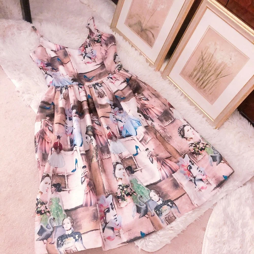 Super rare Tatyana Leading Ladies of Film Novelty Print Dress - Picture 6 of 13